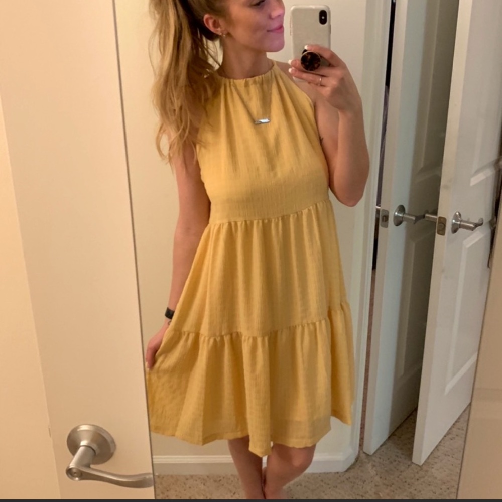 Yellow halter dress